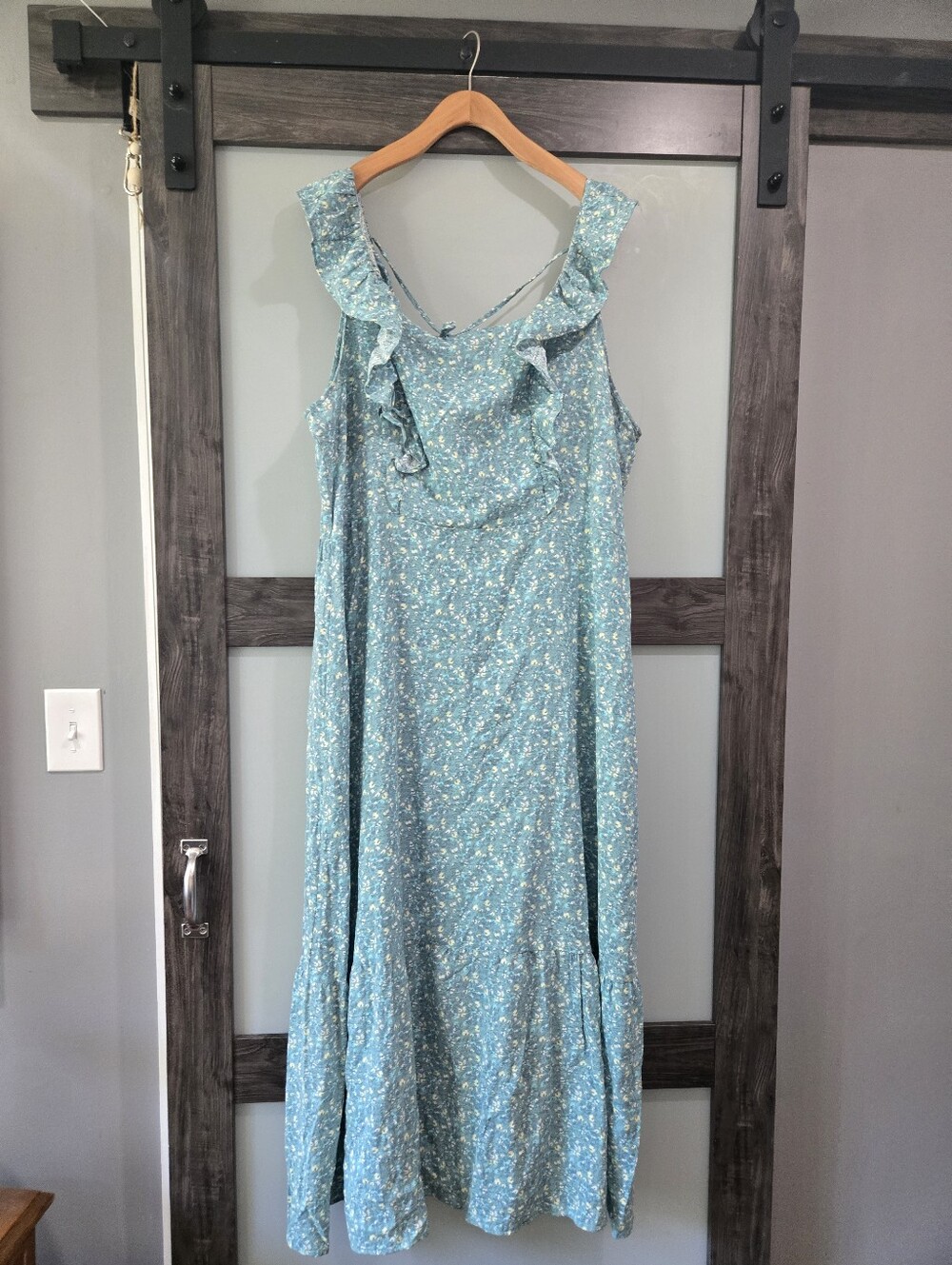 A.N.A Floral Maxi Dress Sleeveless Ruffle Tiered Cottage Core Summer Women’s